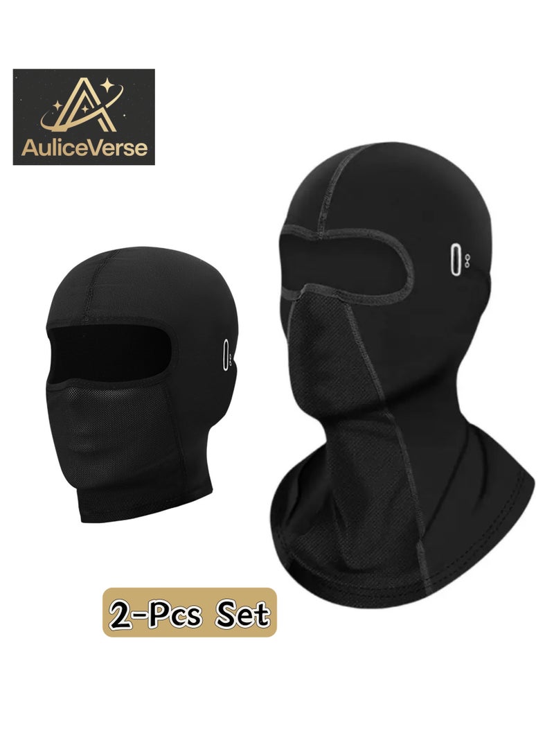 AuliceVerse Breathable Full Face Mask & Neck Gaiter - 2 Piece UV Protection Headgear Set for Skiing/Motorcycle/Running, Lightweight Durable Unisex Short/Long Styles - Image 1